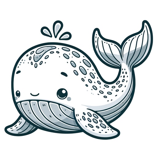 Cute Gray Whale Coloring Page