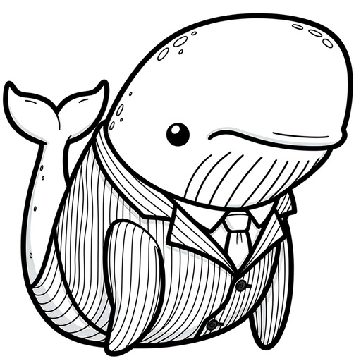 Gray Whale in Suits Coloring Page