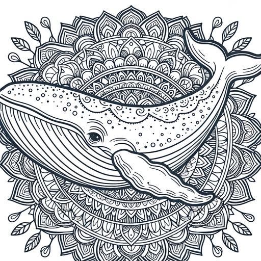 Mandala Gray Whale Coloring Page