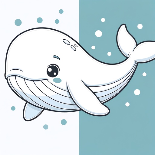 Cute Minke Whale Coloring Page