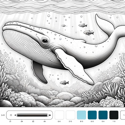 Underwater Minke Whale Coloring Page