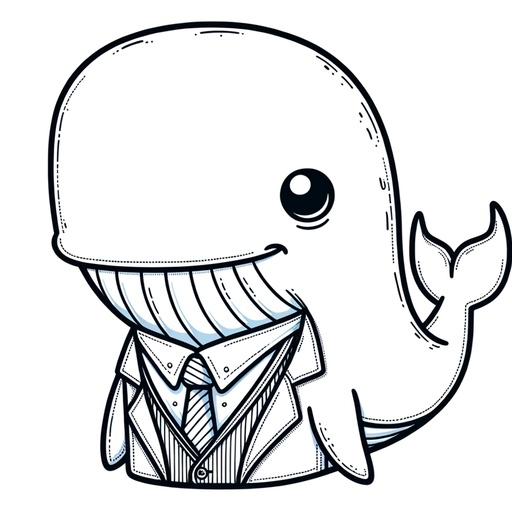 Minke Whale in Suits Coloring Page