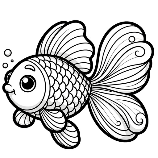 Cartoon Goldfish Coloring Page