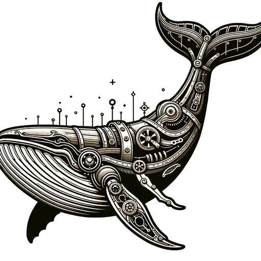 Steampunk Minke Whale Coloring Page