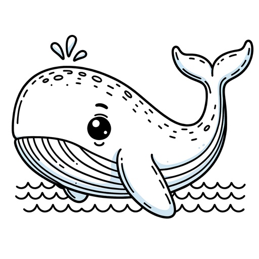 Cute Fin Whale Coloring Page