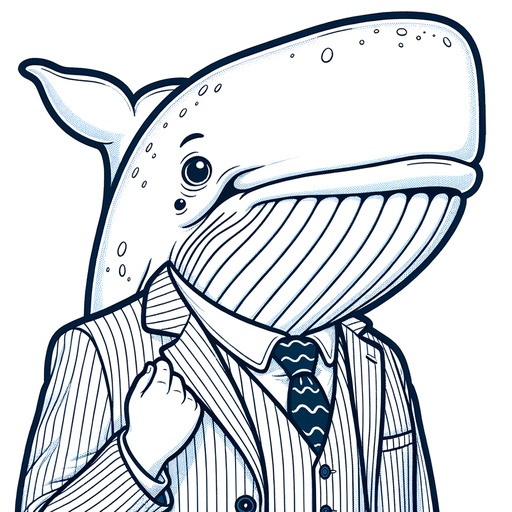 Fin Whale in Suits Coloring Page