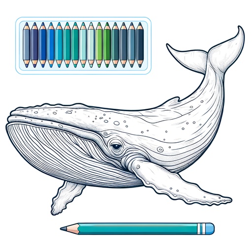 Realistic Fin Whale Coloring Page