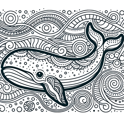 Mindful Bowhead Whale Coloring Page