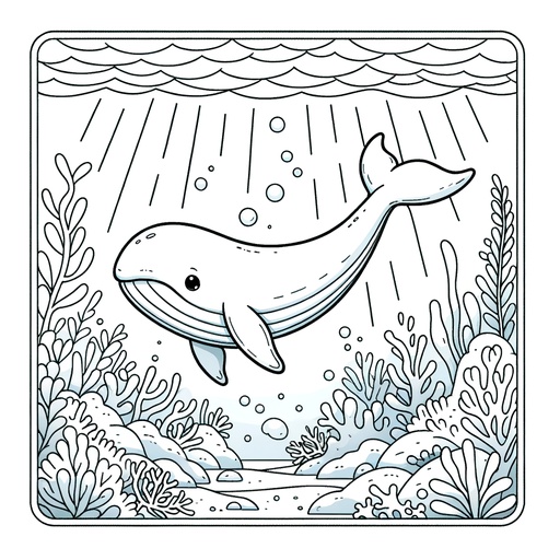 Underwater Pilot Whale Coloring Page