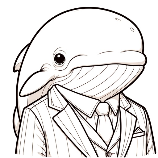 Pilot Whale in Suits Coloring Page