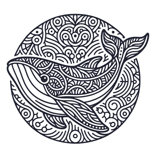 Mindful Pilot Whale Coloring Page