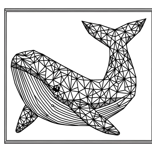 Geometric Pilot Whale Coloring Page