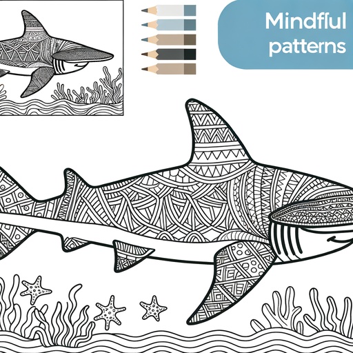 Mindful Hammerhead Shark Coloring Page