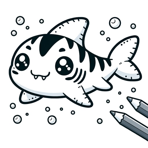 Children&#8217;s Tiger Shark Coloring Page