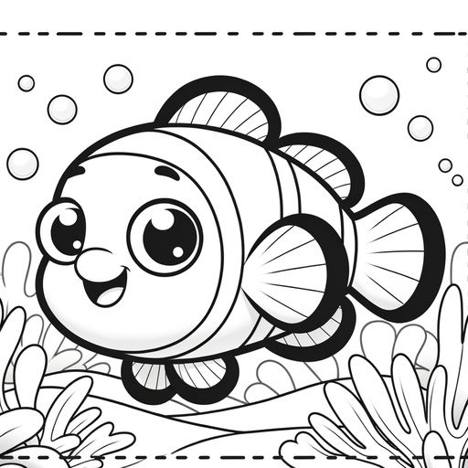 Cute Clownfish Coloring Page