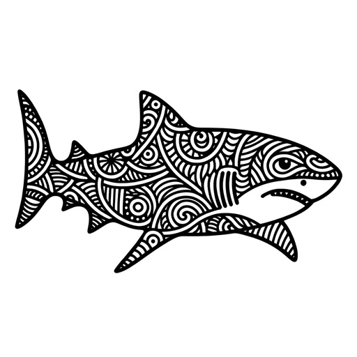 Mindful Tiger Shark Coloring Page