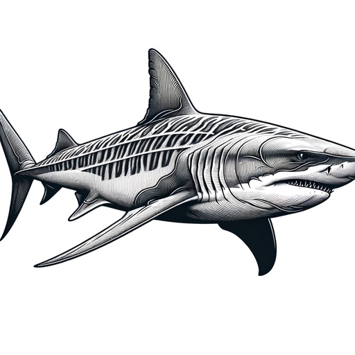 Realistic Tiger Shark Coloring Page