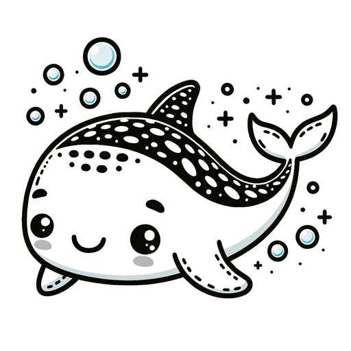 Children&#8217;s Whale Shark Coloring Page