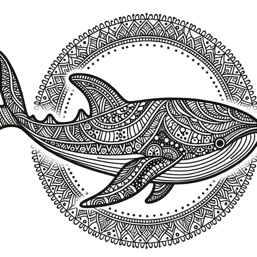 Mindful Whale Shark Coloring Page