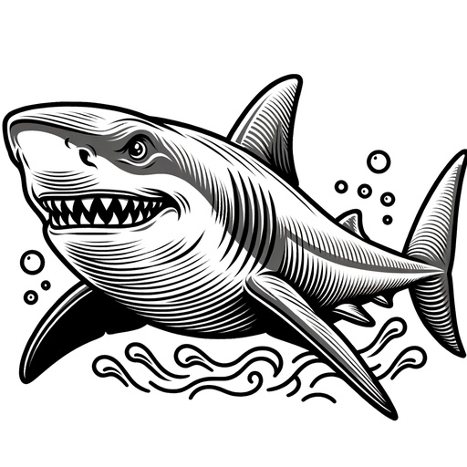 Children&#8217;s Bull Shark Coloring Page