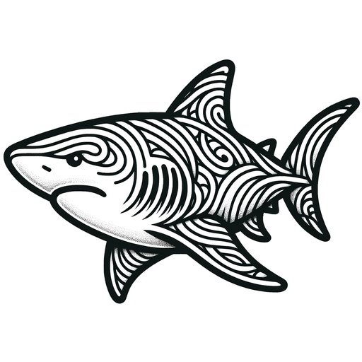 Realistic Bull Shark Coloring Page