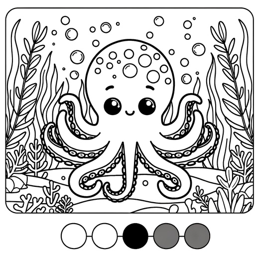 Underwater Octopus Coloring Page