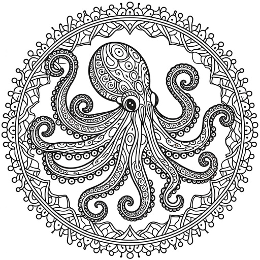 Mandala Octopus Coloring Page