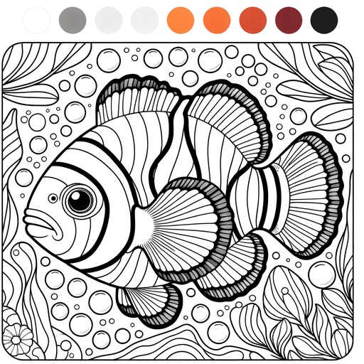 Mindful Clownfish Coloring Page