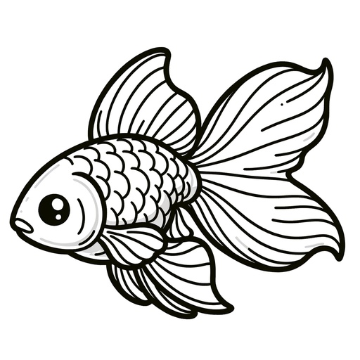 Action Goldfish Coloring Page