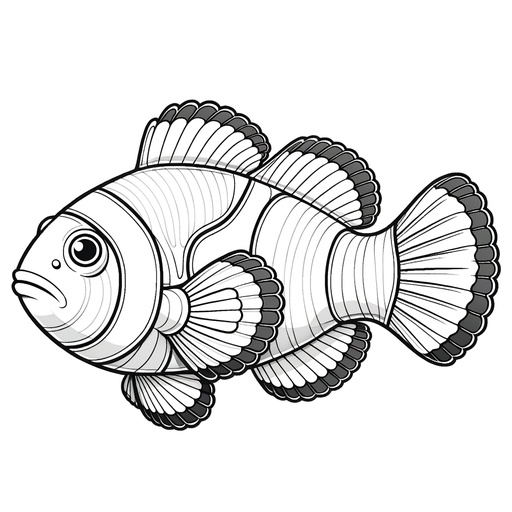 Realistic Clownfish Coloring Page