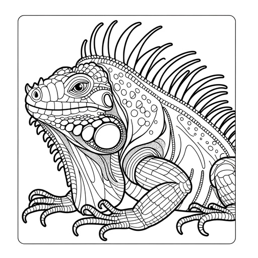Children&#8217;s Iguana Coloring Page
