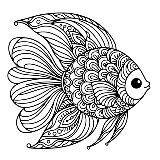 Mindful Angel Fish Coloring Page