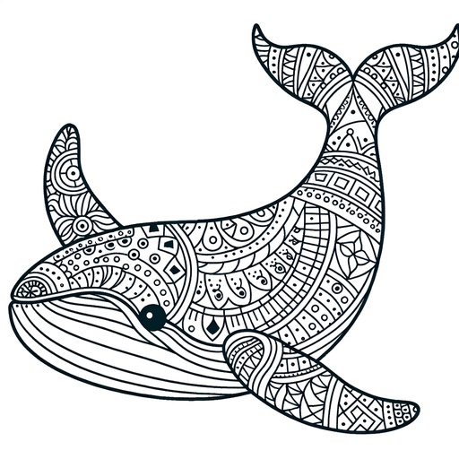 Mindful Humpback Whale Coloring Page