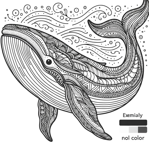 Zentangle Humpback Whale Coloring Page