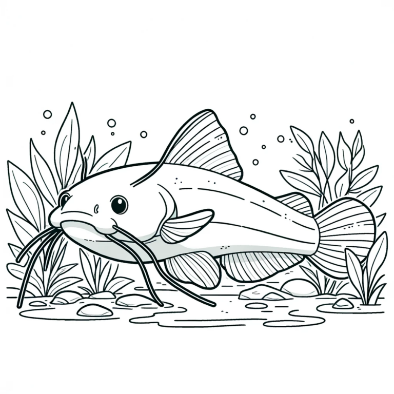 Catfish Coloring Pages For Children - Day Dream Colors