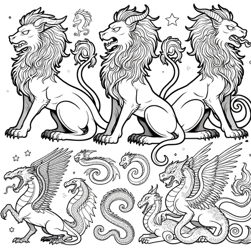 Chimeras Coloring Pages for Children