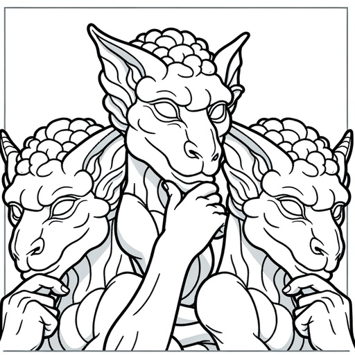 Children&#8217;s Mindful Chimeras Coloring Page