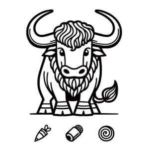 Children's Cartoon Minotaurs Coloring Page- 4 Free Printable Pages