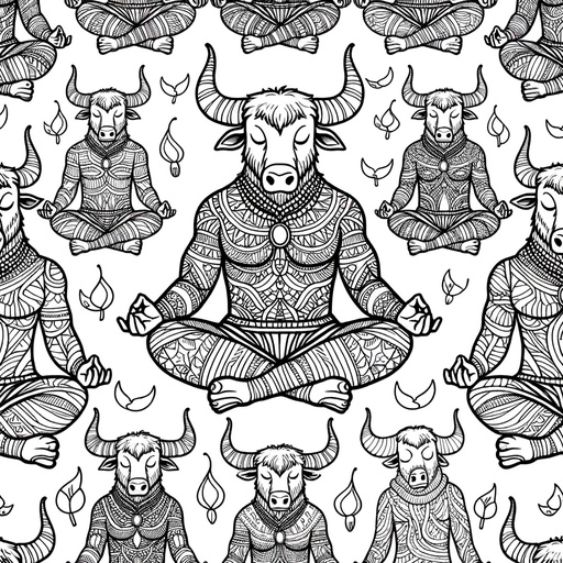 Children&#8217;s Mindful Minotaurs Coloring Page