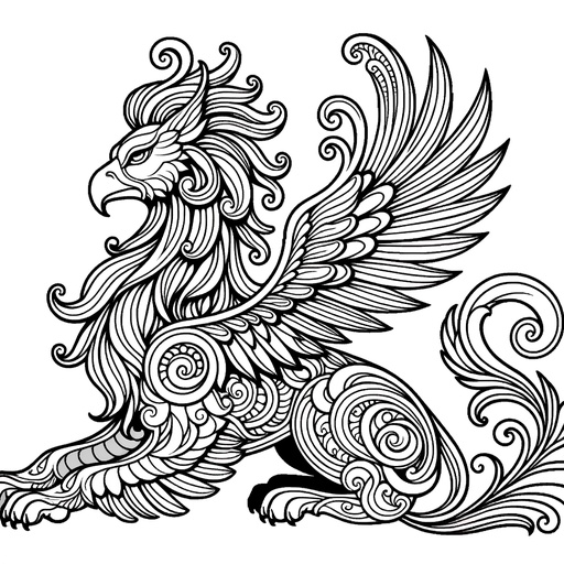 Children&#8217;s Mindful Griffins Coloring Page