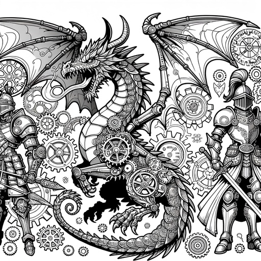 Dragons And Knights Coloring Pages For Children