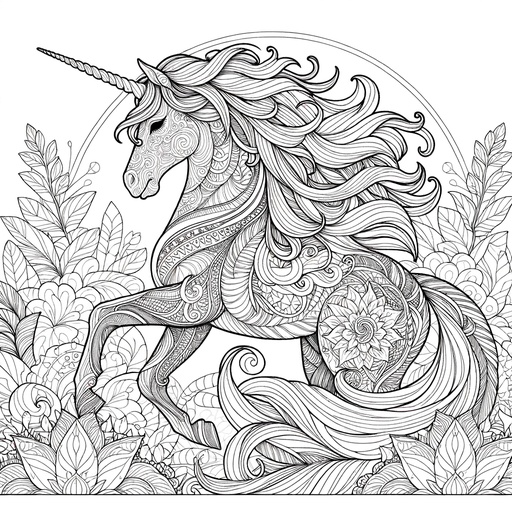 Children&#8217;s Mindful Unicorn Coloring Page