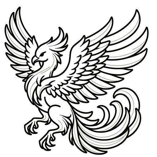 Children&#8217;s Cartoon Phoenix Coloring Page