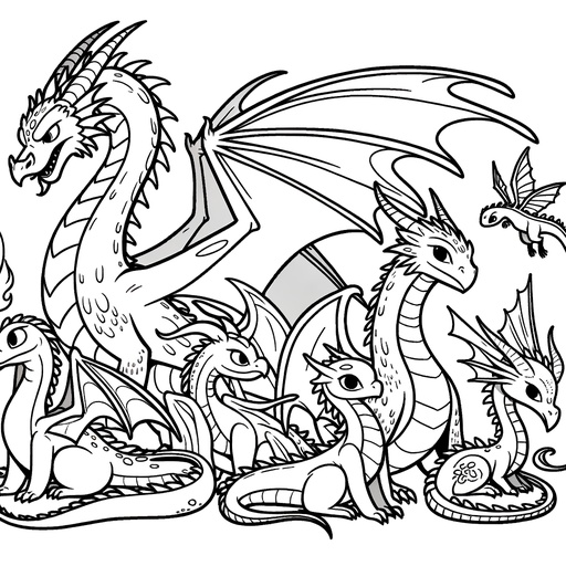 Dragons And Knights Coloring Pages For Children