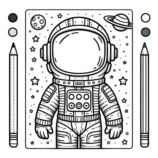 Children&#8217;s Cartoon Astronaut Coloring Page