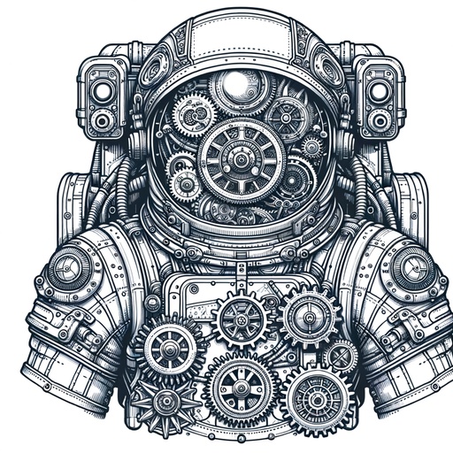 Children&#8217;s Steampunk Astronaut Coloring Page