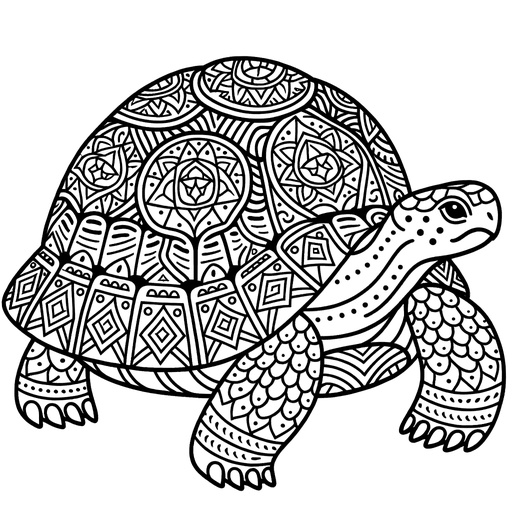 Mindful Tortoise Coloring Page