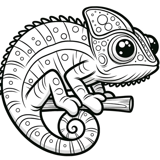 Children&#8217;s Chameleon in Suits Coloring Page