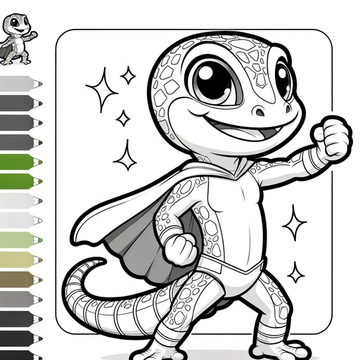 Gecko Coloring Pages For Children