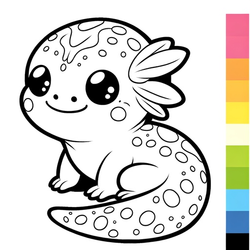 Children&#8217;s Salamander Coloring Page